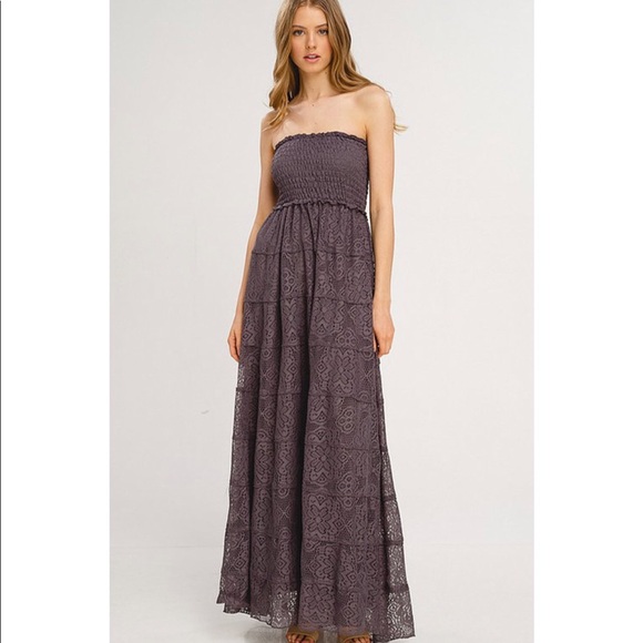 smocked bodice maxi dress